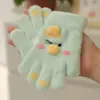 Guantes de invierno cálidos de cinco dedos para niños y niñas, lindos de dibujos animados de patitos para bebé, guantes de punto para jugar al aire libre