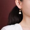 One Deer Silver S925 Prata Esterlina Banhado A Ouro Sul Vermelho Hetian Jade Branco Jade Moda Simples Geométrico Triângulo Brincos De Contas Redondas Gancho De Orelha