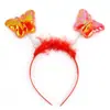 Venda Direta da Fábrica Faixa de Cabelo Cabeça de Borboleta com Flor de Tecido a Laser, Faixa de Cabelo de Desenho Animado Coração de Pêssego Flor de Ameixa para Crianças, Vários Estilos e Cores Disponíveis