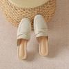Meias-pantufas Fechadas de Couro Macio para Mulheres, Novidade 2026 Tendência Confortáveis Mules Francesas Estilo Europeu com Solas Grossas