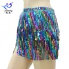 Falda de Lentejuelas con Borlas Danza del Vientre Cadera Vibrante Vestido Cadena de Cintura con Lentejuelas y Borlas Bohemio