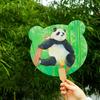 Abanico con diseño de panda AR, recuerdo turístico de Sichuan, tarjeta de viaje de la ciudad, abanico con diseño de panda de flores y Ye Qizi Meng Lan