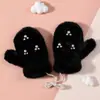 Manoplas de Peluche Lindas para Niños para Mujeres en Invierno Engrosadas para Heattech y Viento Frío Guantes de Ciclismo con Correa para Estudiantes