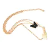 Nuevo collar de mariposa de acrílico estilo europeo y americano, collar de doble capa apilado con letras de mariposa de moda para mujer, venta al por mayor