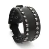 Pulsera de cuero tachonada retro, personalizada y minimalista para hombre, pulsera punk de estilo ancho, popular accesorio de moda transfronterizo europeo y americano