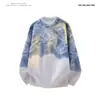Aliexpress Outono e Inverno Novo Suéter Masculino Estilo Hong Kong Jovem Gola Redonda Pulôver Paisley Tie-Dye Suéter de Tricô