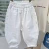 Pantalones Casuales de Verano para Niños y Niñas, Marca Infantil Elegante y Moderna, Versión Anti-Coreana, Color Sólido, Patchwork, Modernos Pantalones Harem Mosquito