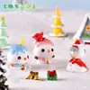 Novo boneco de neve de sorvete de Natal, Papai Noel, vovó, paisagem em miniatura, árvore de Natal, decorações de cena de neve, figuras de resina