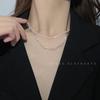 Popular Collar de Gypsophila Super Brillante para Mujer Diseño de Nicho Ins Europeo y Americano Versátil Doble Capa Apilada Cadena Lisa