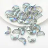 Novo Pingente de Colar Pulseira de Vidro Brilhante Galvanizado com Furo Horizontal de Lua 9x14mm Acessórios para Joias DIY Atacado
