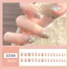 Parches de uñas ponibles con un toque de alta gama, populares en línea, en un estilo puro y deseable, dulces con pedrería en forma de corazón y cadenas, pegatinas para uñas postizas