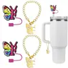 (2+2) Cubierta de Popote de Flor para Accesorios de Taza Stanley 10 mm Silicona Reutilizable
