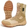 Botas de combate cqb ultra-leves respiráveis de verão de cano alto lona deserto sapatos para exterior malha leve montanha zíper para fãs militares