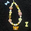 Cadena para Teléfono Móvil Original Rilakkuma con Cuentas y Cascabeles Llavero Colgante de Chica Linda Cámara de Dopamina Correa Anti-Pérdida