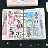 Novo caderno de folhas soltas A6 com bolinhas cor-de-rosa, alto valor estético, caderno de couro, planejador portátil para estudantes