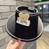 Protección Solar para Niños Sombrero de Sol de Verano de Ala Ancha con Cola de Caballo 2024 Estilo Extranjero Seda de Hielo Sombrero de Copa Vacía Sombrero de Verano para Viaje