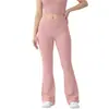Pantalones de yoga acampanados de secado rápido de nueve puntos para mujer, para figuras petite, adelgazantes y transpirables, leggings deportivos de cintura alta que realzan el trasero