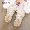 Sandalias para Niñas Tallas 26-37 Verano 2026 Nuevo Estilo Sandalias Romanas Abiertas con Moño Zapatos de Princesa para Niñas