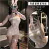 Gino Sexy Chica Conejita Vestido Bodycon Sin Quitar Deseo Puro Lencería Erótica Coqueta Sexy Cosplay Chica Conejita Transparente Caliente M