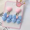 Nuevos Pendientes para Niñas Clips para Orejas Sin Perforación Accesorios de Oreja de Lazo para Niñas Joyería Dulce de Princesa Pendientes Colgantes para Niñas Pequeñas