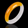 Pulseira de Quartzito Jade Meio Branca Meio Amarela Pulseira de Jade Huanglong Jade Amarelo Seda Dourada de Xinjiang Atacado Transfronteiriço
