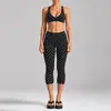 Conjunto de yoga com poá transfronteiriço, sutiã esportivo à prova de choque com costas bonitas, conjunto de calças fitness de secagem rápida para corrida e ciclismo ao ar livre para mulheres