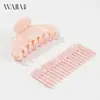 Nuevo Peine Pinza para el Cabello de Acetato Wjia Color Rosa Set Pinza Tiburón para Mujeres Pinza para la Parte Trasera de la Cabeza Accesorio para Cola de Caballo Alta
