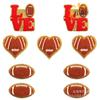 Rugby Pegatina de Tela Bordada Bolsa Parche Decorativo Pegatina Corazón de Grano Toalla Bordada Parche Bordado de Rugby