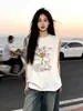 Estilo de Rua Americano Estampa Criativa de Vaso Algodão Puro Camiseta Regata Esportiva sem Mangas para Mulheres Verão Casual Tops de Casal