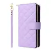 Adequado para Carteira com Zíper Transversal Estilo Chanel Pequena para Apple 17E - Capa de Couro para Celular iPhone 17/Air/16 com Compartimento para Cartões