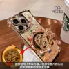 Suporte de Cabelo Rotativo Adequado para Capa de Celular Apple 17 Iphone15Promax Galvanoplastia 16 Pó de Glitter 14 Tendência Nacional 13 Mulheres