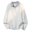 2025 Comércio Exterior Transfronteiriço Outono e Inverno Novo Suéter Casual com Gola Lapela Moda Masculina Manga Longa Malha Solta Top Masculino