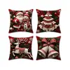 Textiles suaves para dormitorio: fundas de almohada con estampado de renos, árbol de Navidad y copo de nieve, fundas de cojín decorativas para sofá y dormitorio de Navidad, tela de felpa corta