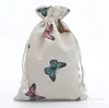 Impresso algodão e linho pacote de pano bolso estilo étnico saco de algodão com cordão saco de embalagem de jóias saco repelente de mosquitos atacado spot