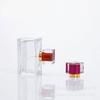 Frasco de vidro quadrado frasco de perfume frasco de vidro vazio tampa de garrafa portátil multi-capacidade transparente atacado direto