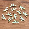 10 Colgantes de Acero Inoxidable Multicolor Dorado de Doble Cara con Goteo de Aceite para Peces, Cangrejos, Delfines, Corales, Caballitos de Mar DIY para Viajes de Commuting a la Moda