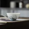 Tazas Maestras Azules y Blancas de Pared Delgada Hechas a Mano de las Dinastías Tang y Song, Juego de Té Gongfu Cerámica Pintada a Mano Tazas de Té para el Hogar, Hierba Cola de Perro