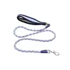 Guia redonda de corda para animais de estimação com alça grossa de espuma, guia para passear com cães, cinto de tração de nylon resistente ao desgaste, disponível em várias cores