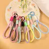 Cordón corto tejido bicolor para tarjetas de identificación, llavero, accesorio universal estilo dopamina, paracord hecho a mano DIY