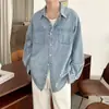 Camisa de Manga Larga Nueva para Hombre Primavera y Otoño, Camisa de Trabajo Casual de Mezclilla para Primavera, Otoño e Invierno, Chaqueta para Hombre, Transfronteriza