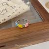 Lindo anillo de cachorro con dibujo de aceite goteando personalidad divertida ins diseño de nicho moda infantil anillo de dedo índice abierto femenino