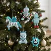 Decoraciones Navideñas Adornos para Árbol de Navidad Azules Animales de Dibujos Animados Ángeles Colgantes Decorativos Pequeños