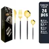 Conjunto de talheres Talheres de Aço Inoxidável Caixa de Presente Faca e Garfo para Bife Conjunto de 24 Peças conjunto de talheres Conjunto de Faca, Garfo e Colher