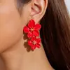 Joyería Transfronteriza Europea y Americana, Pendientes de Flor de Aleación Elegantes y de Moda, Accesorios de Collar Floral Versátiles de Alta Gama y Estilo