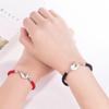 2023 Pulsera de Pareja con Forma de Corazón Par de Cuerda Negra y Roja Casual Regalo para Enamorados Tejida a Mano Pulsera de Cuerda Roja