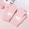 Guantes de garra de gato con pantalla táctil de fábrica, cálidos y fríos, para mujer, otoño e invierno, con forro de terciopelo, guantes de lana de punto acolchados