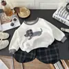 Conjunto de Moletom Desenho Animado Fofo Coreano 2025 Novo para Menino Blusa Solta Calça Casual Tendência