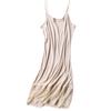 Saia de Cetim Preta de Verão Feminina Roupa Externa de Verão Comprimento Médio Sexy Renda Cor Sólida Base Saia-colete Interna