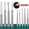 Garfo para cutícula de aço inoxidável Empurrador de cutícula de aço Borda de manicure Pá de cutícula em forma de V Lixa de unha de pedra Ferramenta de unha