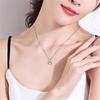 Colgante Forma de Molino de Viento Yihua Elegante Collar de Plata Clavícula Giratorio Colgante de Amor Incrustado Joyería Simple Venta Directa de Fábrica